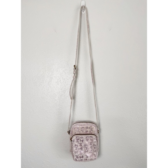 American Leather Co Cleveland purple shimmer lavender skies crossover bag purse - Picture 2 of 10